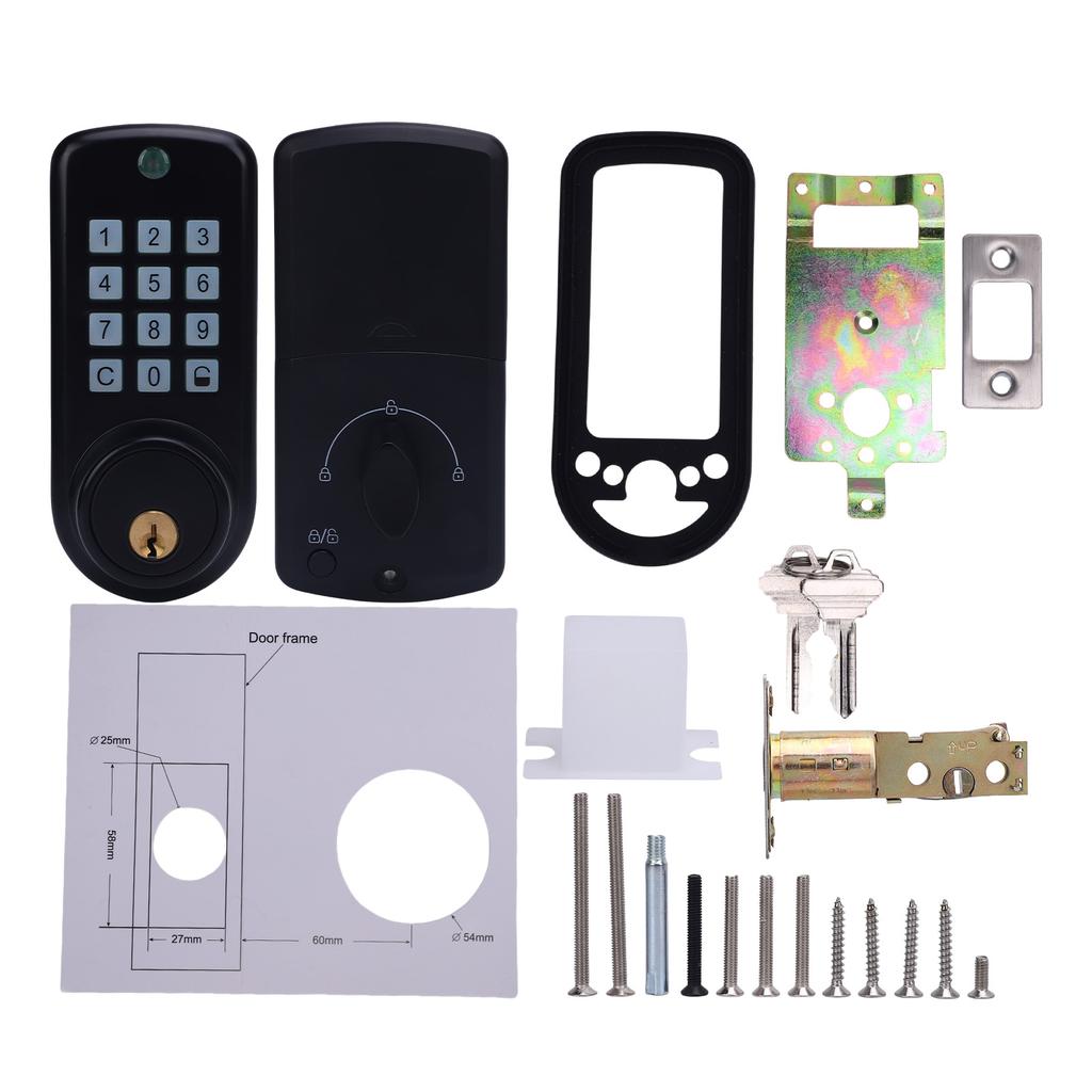 Smart Lock Keyless Entry Door Lock Password Mechanical Key 2 Unlocking Methods Automatic Electronic
