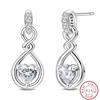 New Sweet 925 Silver Women's Princess Powder Gemstone Blue Kind Bow Design Earrings Fit Party Exquisite Jewelry Gifts