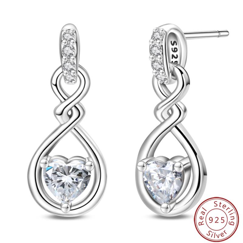 New Sweet 925 Silver Women's Princess Powder Gemstone Blue Kind Bow Design Earrings Fit Party Exquisite Jewelry Gifts