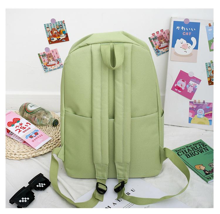School Opening Must Have Small Daisy Printed Backpack Large Capacity Student Canvas Book Bag Korean Version Girl Four-piece Knapsack Set