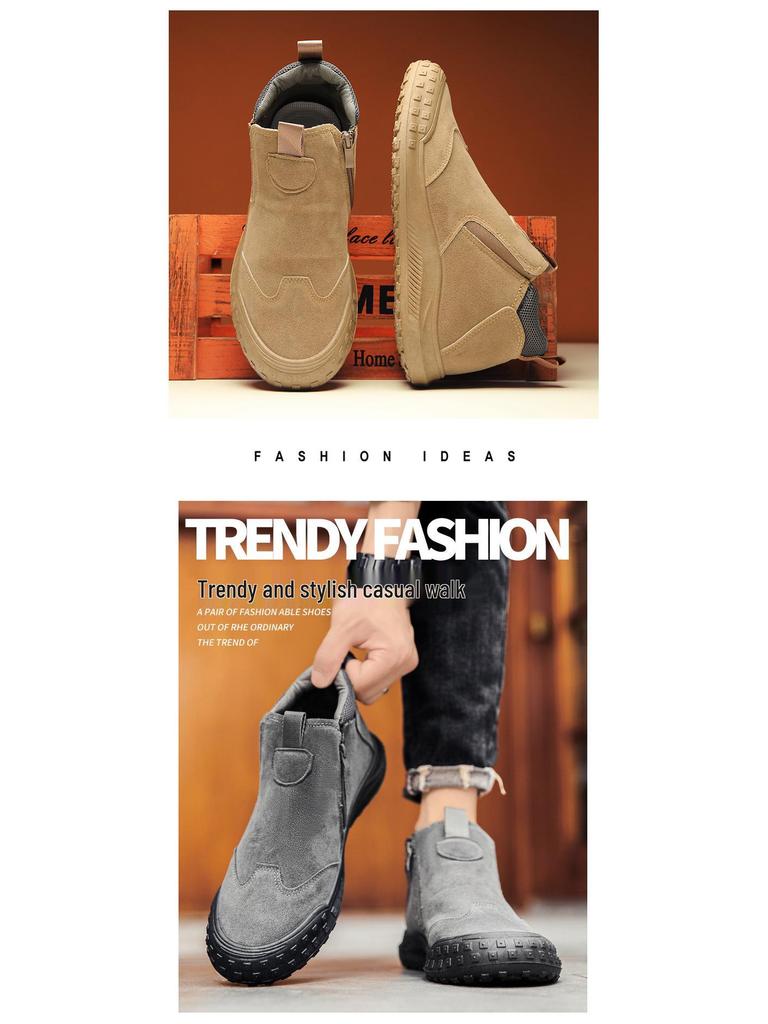 Clearance Men's Slip-On Work Shoes: Wear-Resistant, Non-Slip, Closed-Toe, Versatile, Lazy Labor Protection for Construction Sites.