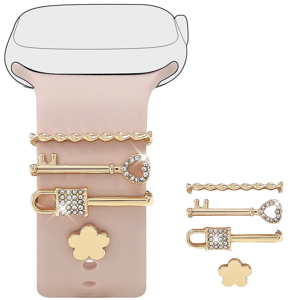 

Металлический браслет украшение бриллиантовые шармы орнамент для ремешка Apple Watch аксессуары для ремешка часов 02