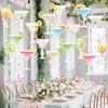 48Pcs/Set Martini Party Hanging Swirl Decoration Ceiling Hanging Streamer Spiral Decor Birthday Graduation Wedding Celebration Baby Shower Party