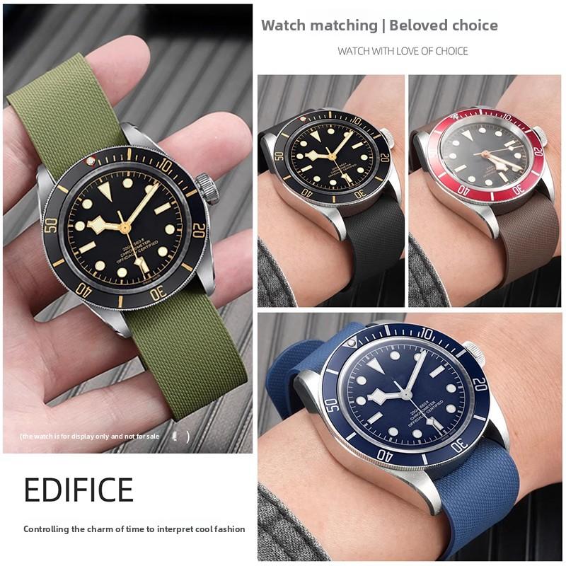 Für Tudor Black Bay FXD Serie M25707 M79363N Fluorkautschuk Armband 20mm 21mm 22mm Für Omega IWC Rolex Gummi Uhrenarmband