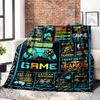 Video Game Lover'S Quilt Gaming Quotes And Controllers Multipurpose Blanket Name Soft Warm Cozy Throw For Sofa Couch Office Bed Picnics Four Seasons