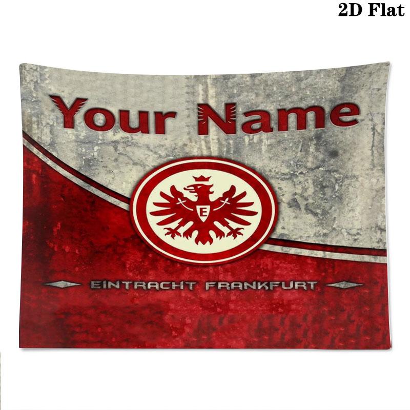 Eintracht Frankfurt Custom Name Wall Tapestry Aesthetic Wall Hanging Printed Fabric Blanket Decorative Tapestries for Bedroom Living Room Home Decor