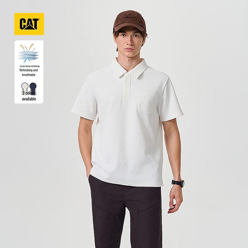 CAT Men s Vintage Waffle Knit Quick-Dry Polo Shirt M