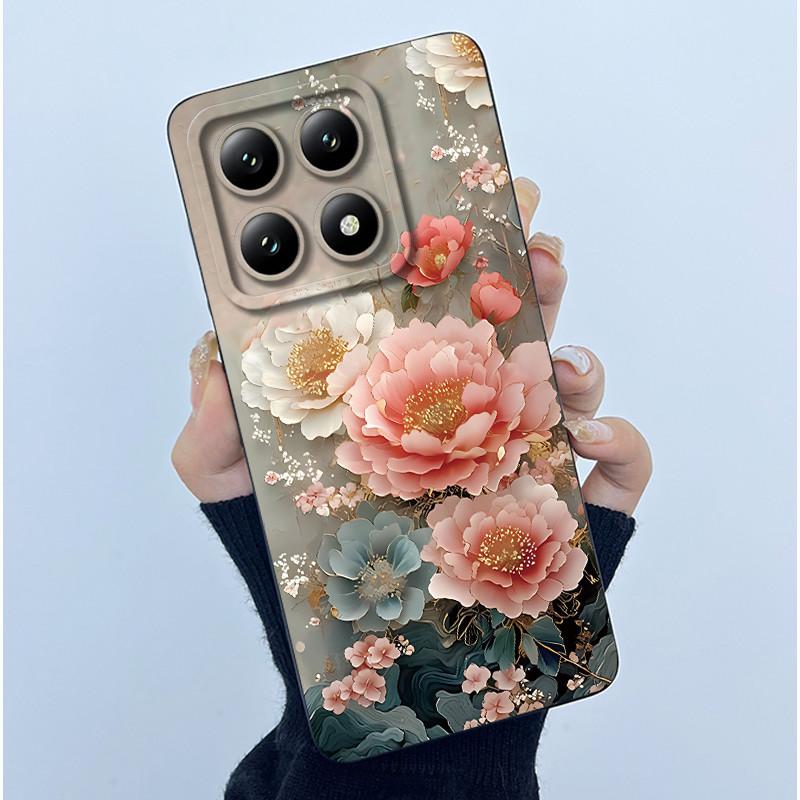 For Xiaomi 14T Pro 5G Case Soft Silicone Protective Cover Fashion Simplicity Floral Fundas for Xiaomi14T 14 T Pro Phone Coque