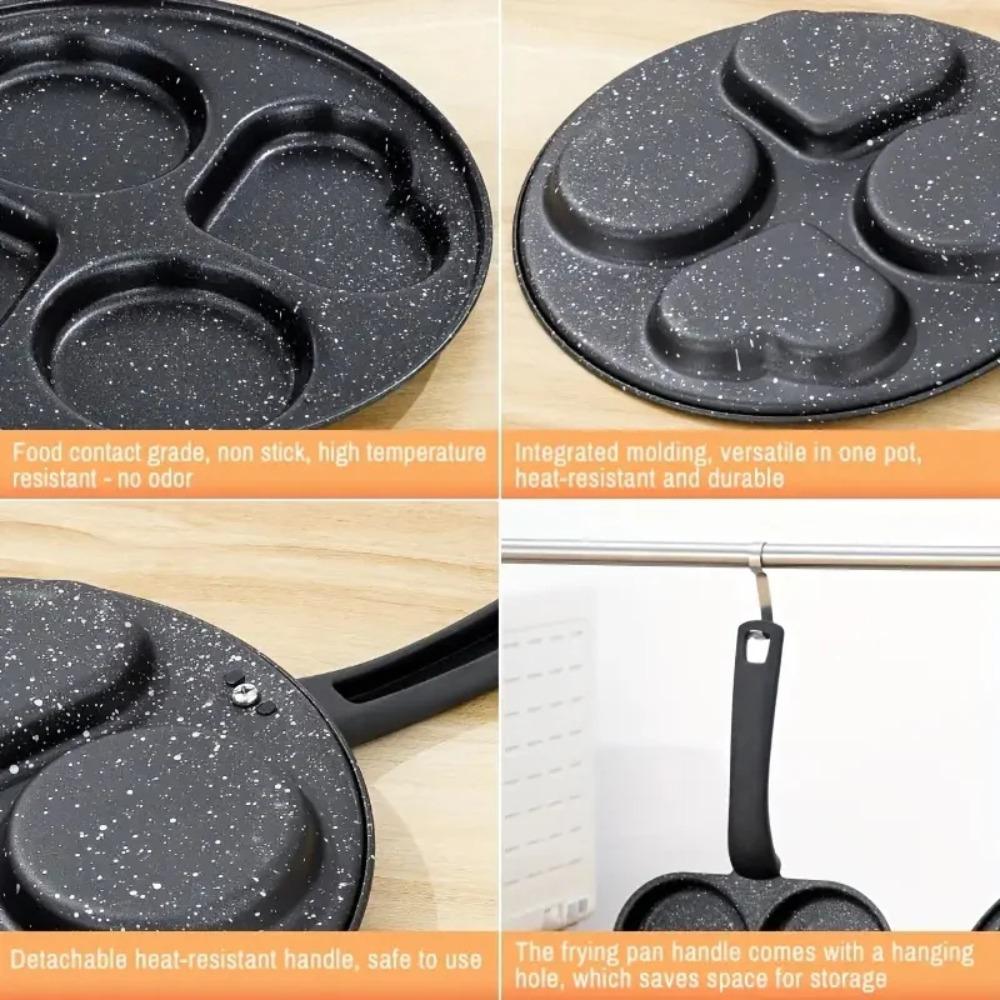 4 Grids Fried Egg Pan Non-stick Pancake Pan Hamburg Maker Divided Egg Skillet  Steak
