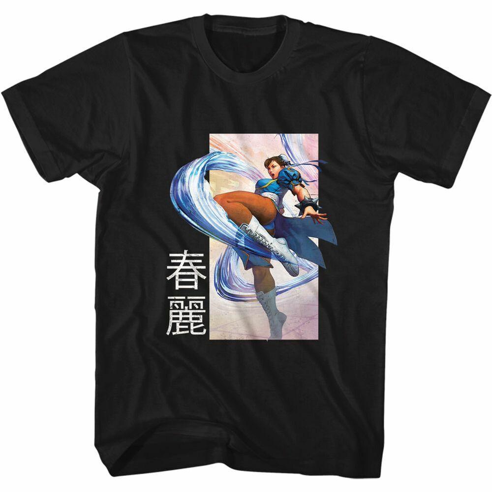 Street Fighter Chun Li Kick Black T-Shirt