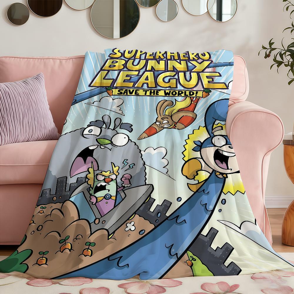 S-SuperS-ES D-DuperS Bunny L-League Blanket Soft Warm Furry Throw Super Kids Toys Bed Sofa Car Cradle