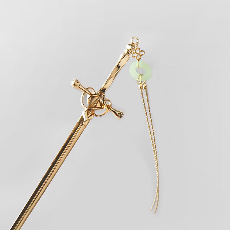 New Punk Metal Sword Tassels Hairpin Chinese Style Simple Hair Sticks For Women DIY Hairstyle Design Tools Accessories