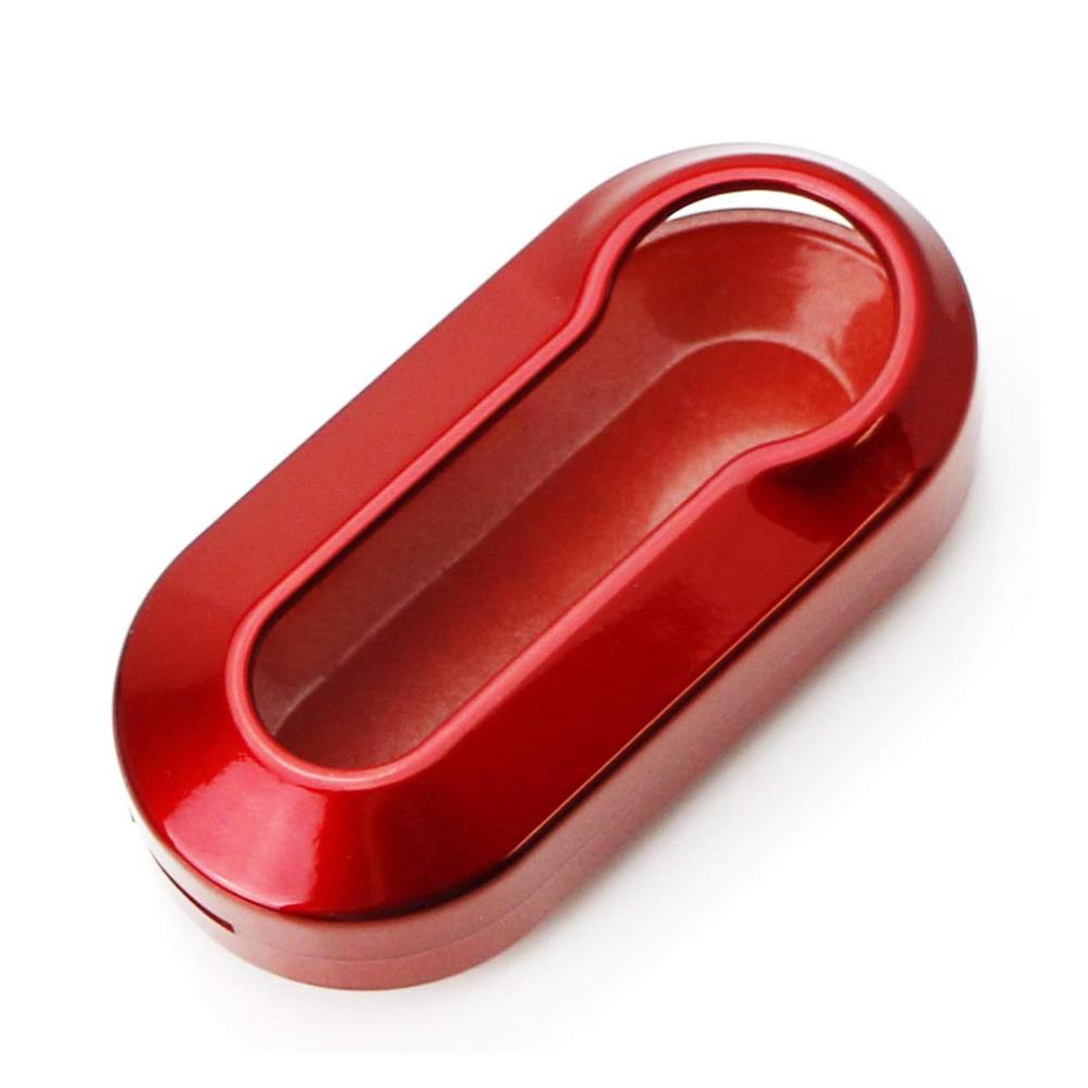 Gloss Red Key Fob Shell Cover For FIAT 500 500L 500X Abarth 3-Button Folding Key