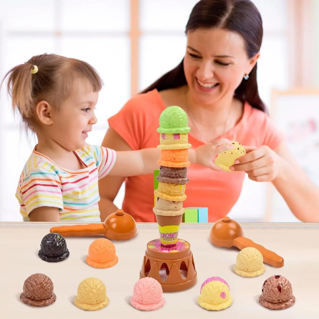 20Pieces Ice Cream Play Set with Two Scoops for Toddlers 3-5, Montessori Pretend Play Toys, Preschool Learning Activities,gift