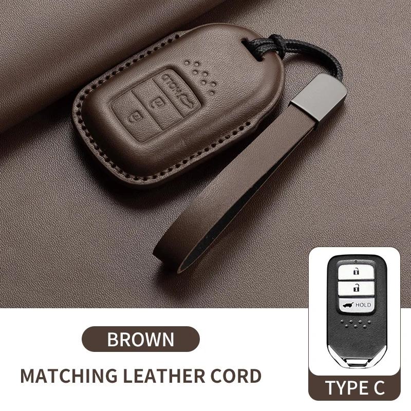 Leather Car Remote Key Case Cover Shell for Honda Civic 11th 2022 for Honda 2022 2023 2024 Civic for Accord CR-V HR-V Pilot