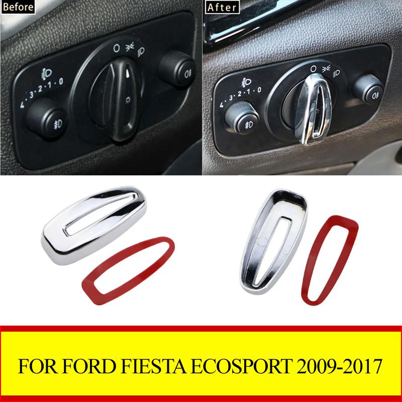 For Ford Fiesta Ecosport 2009 - 2012 2013 2014 2015 2016 2017 Car Headlight Switch Knob Cover Decorative Sticker Accessories