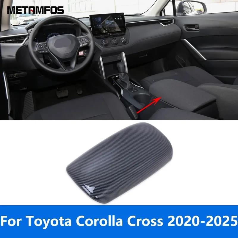 For Toyota Corolla Cross -2024 2025 Carbon Fiber Center Console Armrest Storage Box Panel Cover Trim Interior Accessories