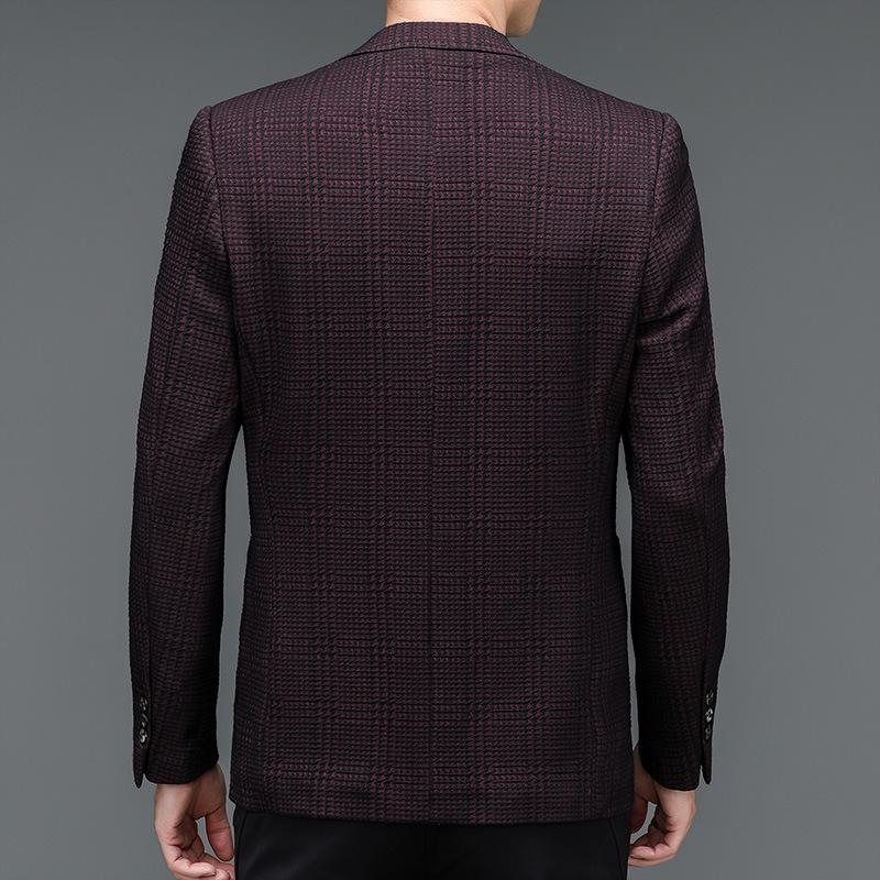 Seersucker-Stretchanzug für Herren, Herbst und Winter, bestickte koreanische Version, schmaler, trendiger, lässiger kleiner Anzug für Jugendliche