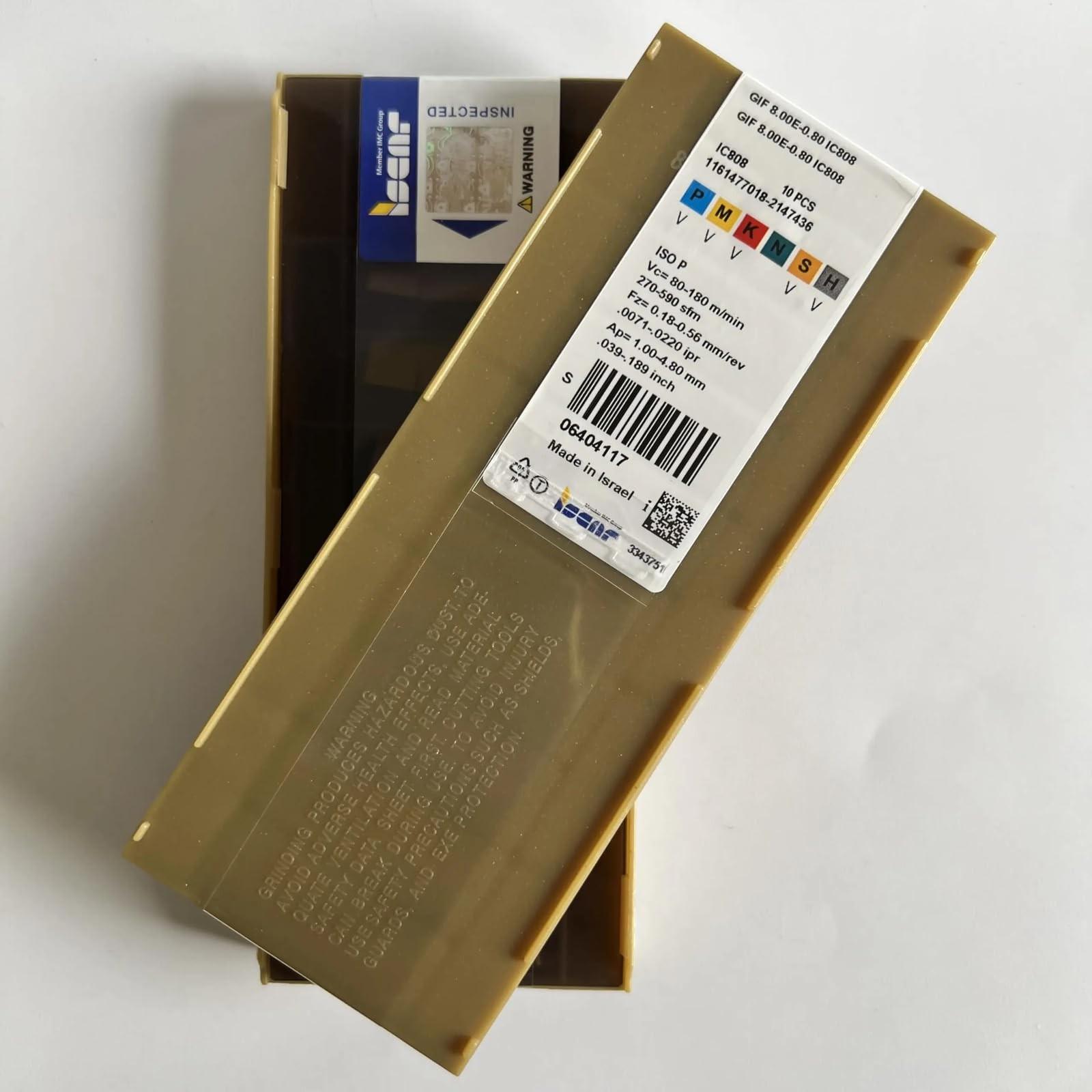 

ISCAR / GIF8.00E-0.80 IC808 /Industrial indexable Carbide Inserts 10 PCS