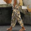 Women's fashion printed drawstring pocket elastic waist casual pants