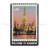 Willkommen in Bangkok Bangkok Retro Reiseplakat Besuchen Sie Thailand Metallschilder Wanddekor Wohnzimmer Design Blechschild Poster