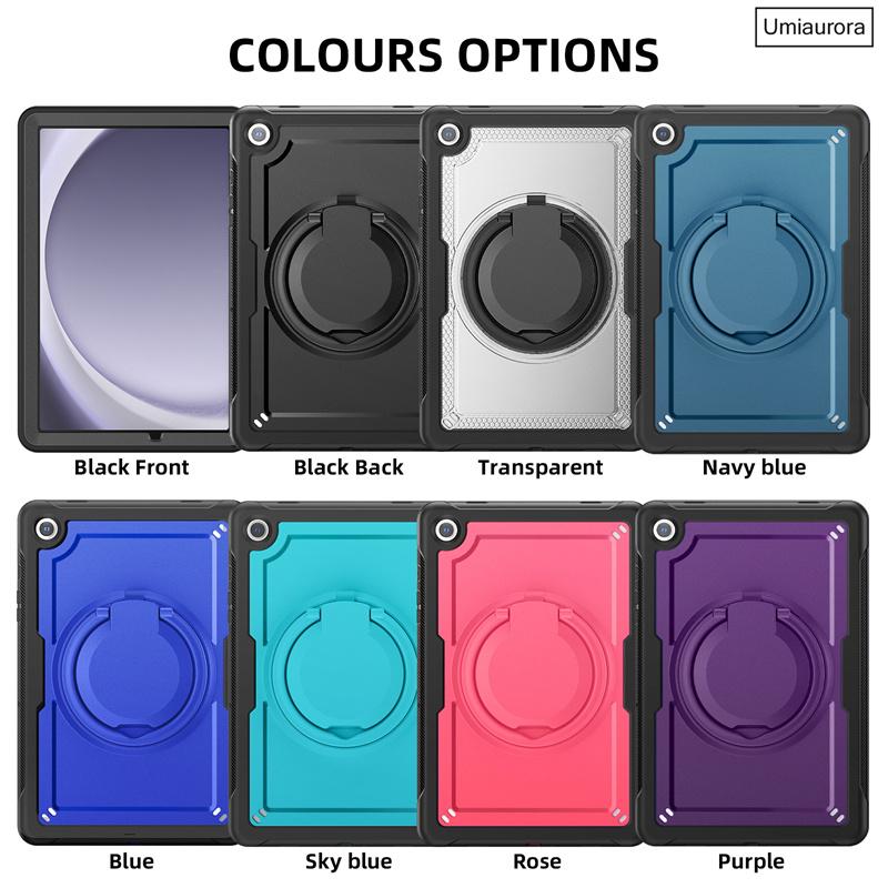 For Samsung Tab A9 8.7 SM-X110 A9+ A11+ Plus 11 Inch SM-X230 X210 X130 Pull Ring Stand Strap Tablet Case Shockproof Armor Funda