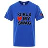 Girls Love My Swag Funny Logo Print Round Neck Ultralight Unisexs Quickdrying Breathable Sweatabsorbent Premium Tshirt