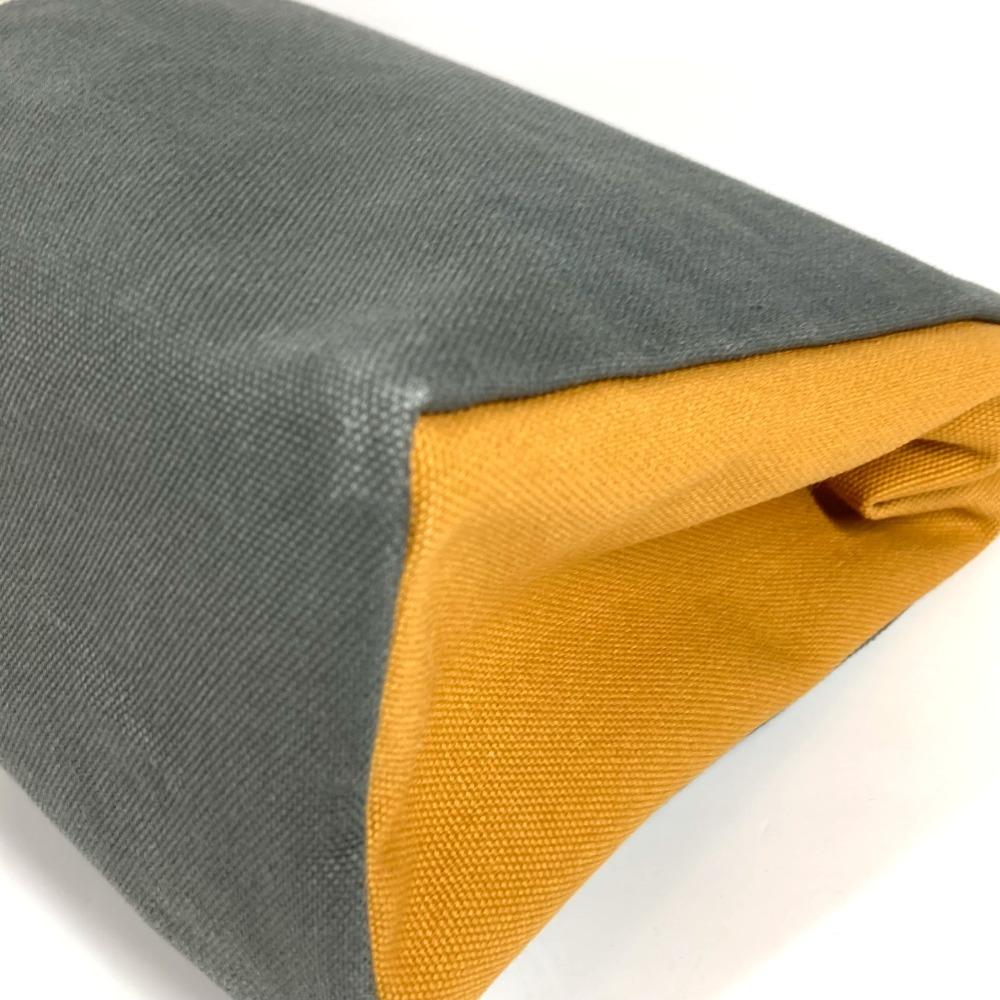 HERMES H logo Jimet GM Pouch Bag Makeup Multi Pouch Clutch bag gray/Yellow