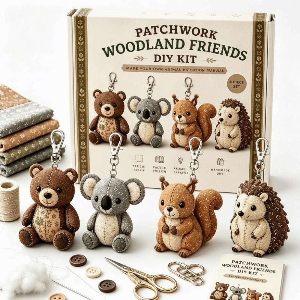Cartoon Animals DIY Sewing Kit Easily Sewing Handmade Keychain Art Fabric Art Craft Set DIY Crafts