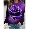 Womens Round Neck Pullover Sweatshirt With 3D Christmas Tree Print Casual Comfort Fit 2025