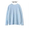 Seamless Cashmere Women's Loose Brushed Sweater - Round Neck Pullover Base Layer Jacket