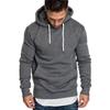 Men's Casual Solid Color Hoodie - Fashionable Spring/Autumn Sports Sweatshirt