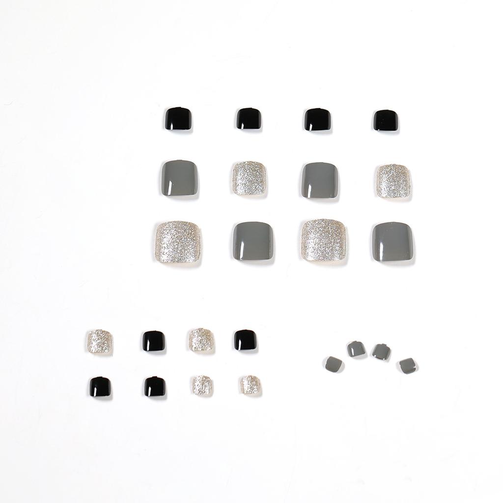 Morandi color summer foot nail wear nail art finished fake nail nail art patch foot nail patch removable