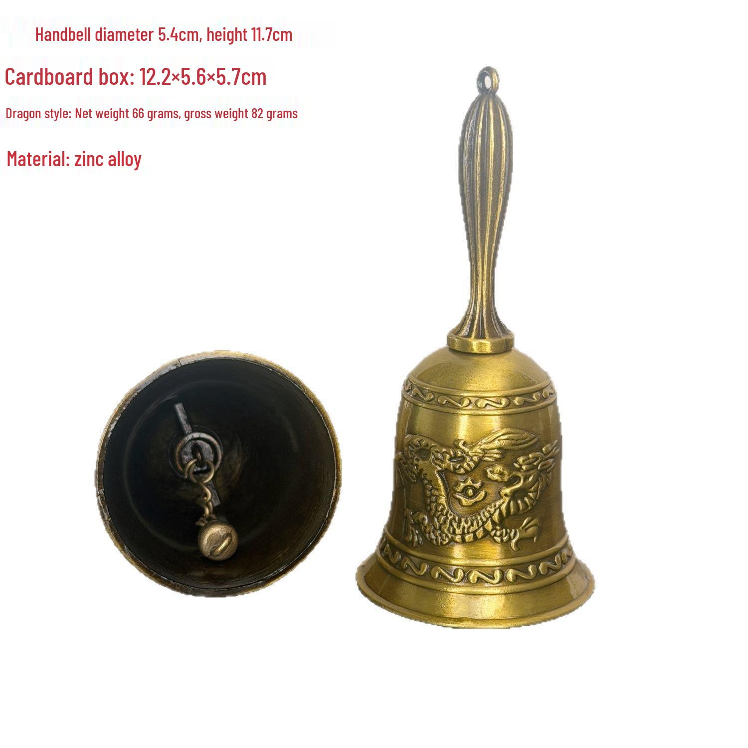 Колокольчик ручной медный с деревянной ручкой, 8x10 см