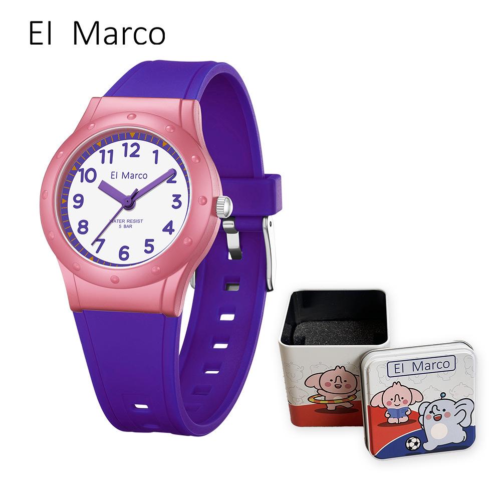 Marco Quartz Unisex Children's Sports Watch - Simple, Stylish, Waterproof with Color Block Design for Students