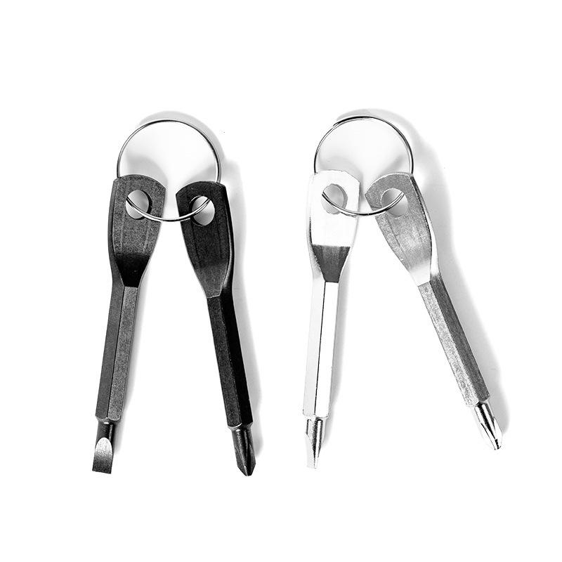 Tragbares EDC Multifunktionales Schraubendreherwerkzeug - Schlitz & Kreuzschlitz mit Schlüsselring für Outdoor & Camping