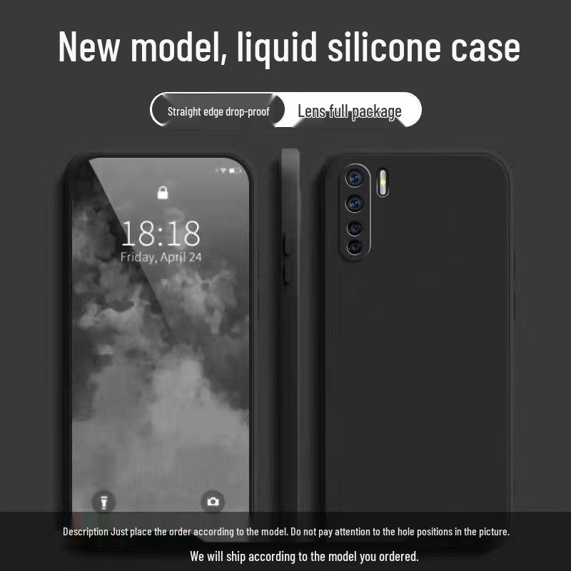 OPPO A91 Simple Solid Color Liquid Full Coverage Phone Case with Drop Protection - New Model