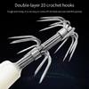 Luminously Squid Jig Hook Fishing Lures Baits Hard Artificial Shrimp Baits with Hook Hard Night Fishing Baits Enduring