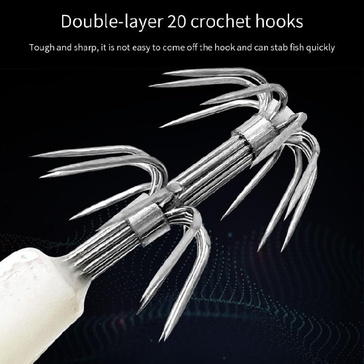 Luminously Squid Jig Hook Fishing Lures Baits Hard Artificial Shrimp Baits with Hook Hard Night Fishing Baits Enduring