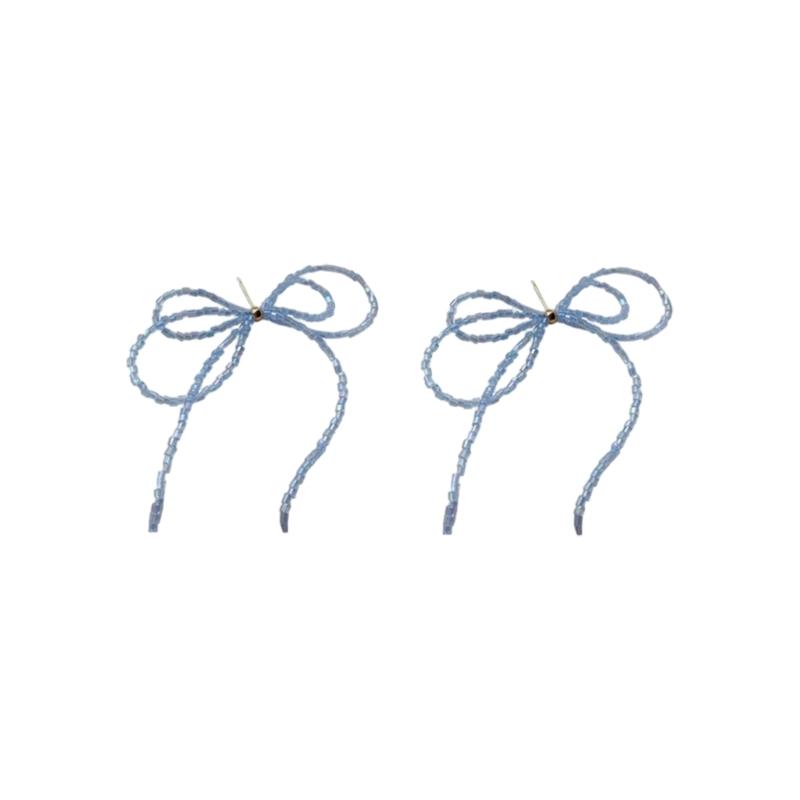 Элегантные Серьги-Гвоздики с Бантиками из Бусин, Пирсинг, Простой Аксессуар-Бабочка для Повседневного Ношения, Серьги-Гвоздики с Бантиками 1