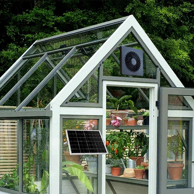 Vysoce účinný solární ventilační systém Odsávací ventilátor 3W Venkovní ventilační řešení pro skleníky a přístřešky pro zvířata