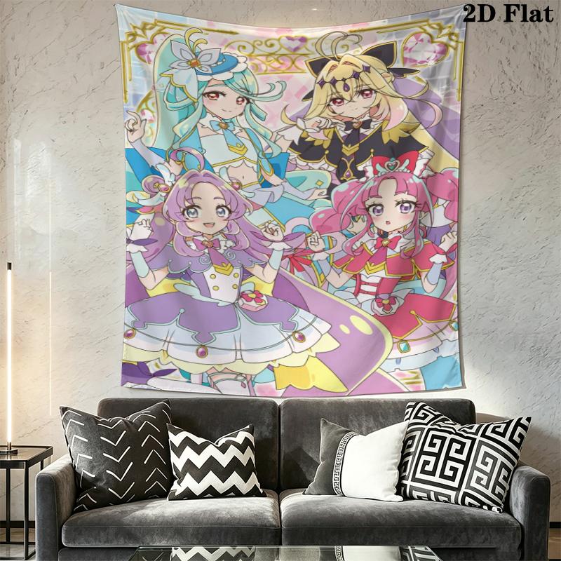 Pretty Cure Wall Tapestry Aesthetic Wall Hanging Printed Fabric Blanket Decorative Tapestries for Bedroom Living Room Home Decor
