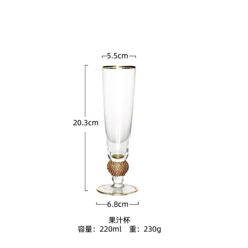 

Phnom Penh red wine glass champagne glass creative retro diamond-encrusted wine glass cocktail goblet wine set 301-400ml