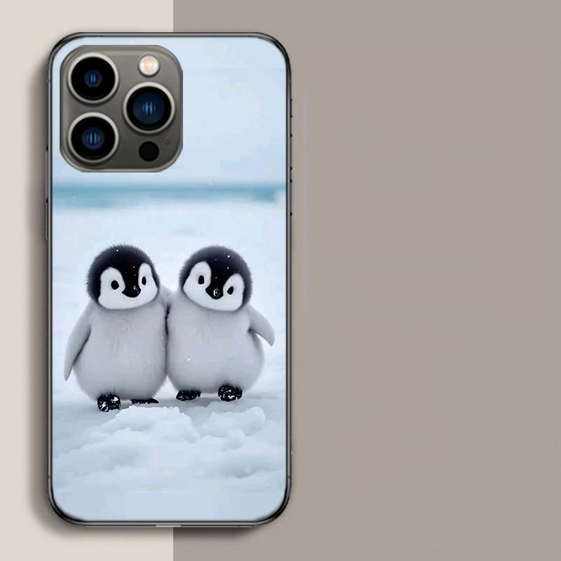 Penguin Baby Healing Phone Case For Iphone 17 Air 15 Pro 14 Plus 16 Pro Max 17E 16E 12 13 Mini 11 Cover Cute Fundas