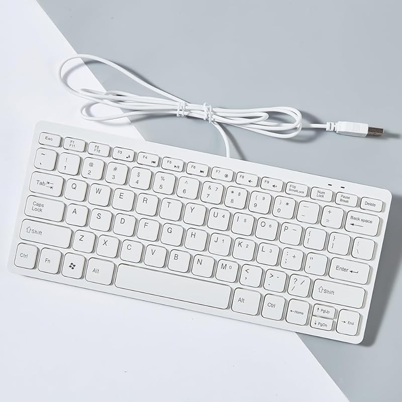 

K1000 usb wired keyboard mini English layout 78 keys Quiet small size Thin compact No numeric keypad membrane USB connection With 1.5m cord