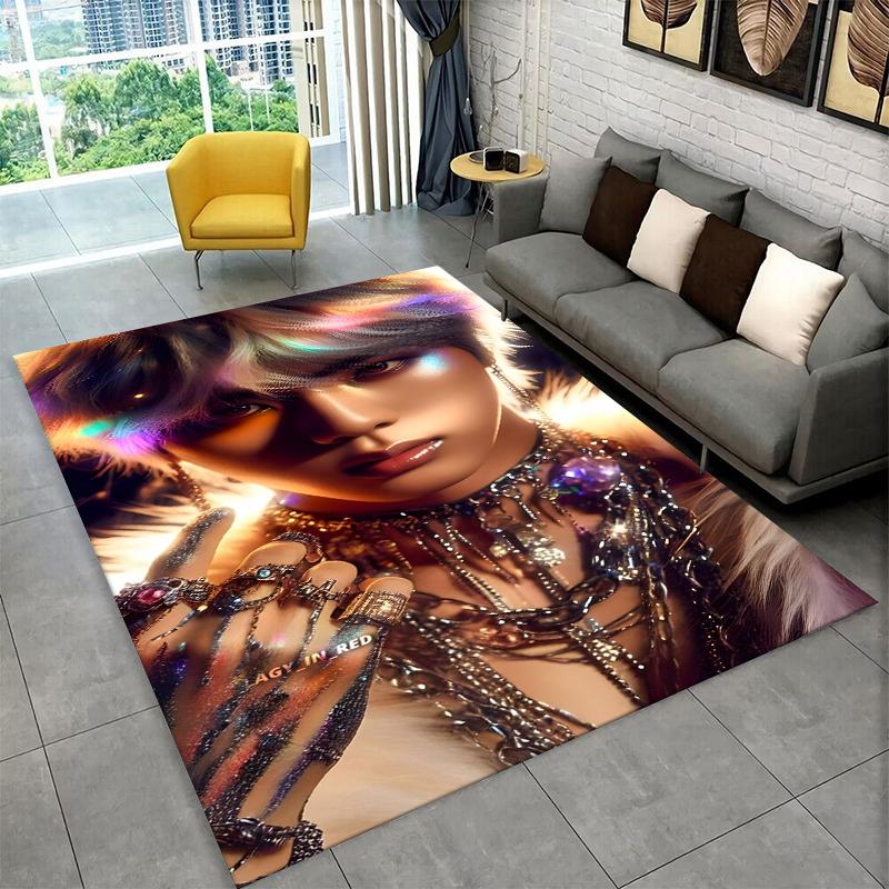 Famous B-BTS JIMIN KPOP Star Non-Slip Area Rug for Living Room,Bedroom,Playroom,Soft Carpet Floor Mat Home Decor Rug Kids Room