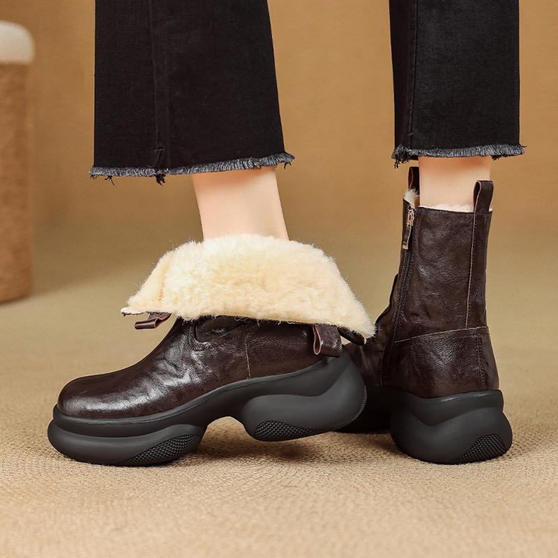 Ankle Boots for Women Flats Fashion Casual Cotton Shoes  Winter  Warm Snow Boots Comfort Designer Retro Mujer De Botas