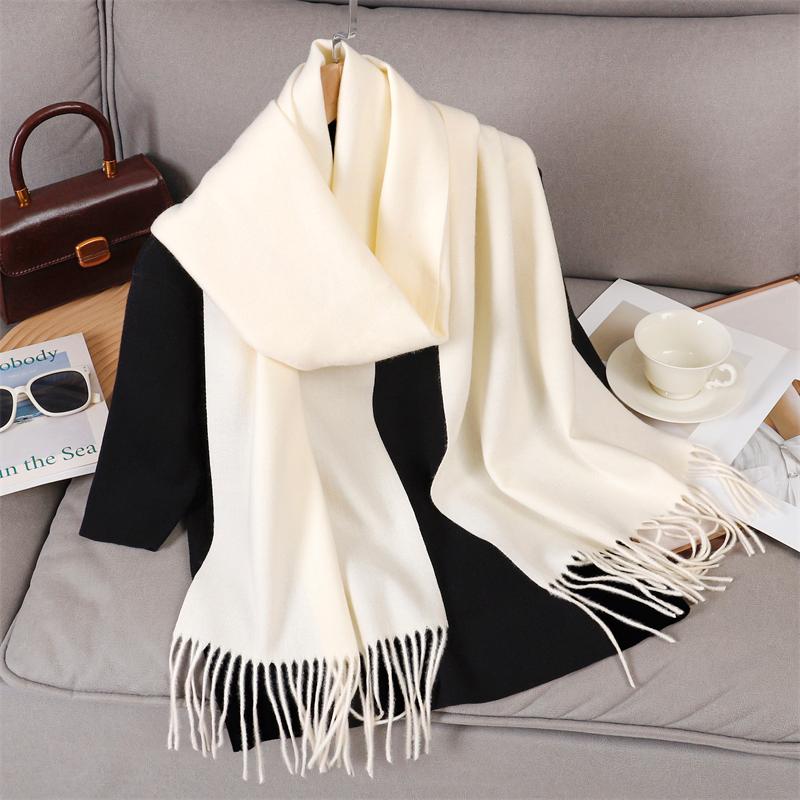69 Colors Winter Scarf for Women Warm Cashmere Scarves Hijab Solid Lady Long Shawl Wrap Female Pashmina Bandana Poncho Stoles