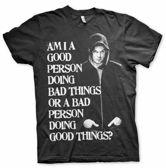 Officially Licensed Dexter A Bad Person Do Good Things mens t shirt S XXL- XXXL