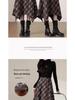 Women's Retro Irregular Plaid Woolen A-line Long Skirt - Autumn/Winter 2025 Collection
